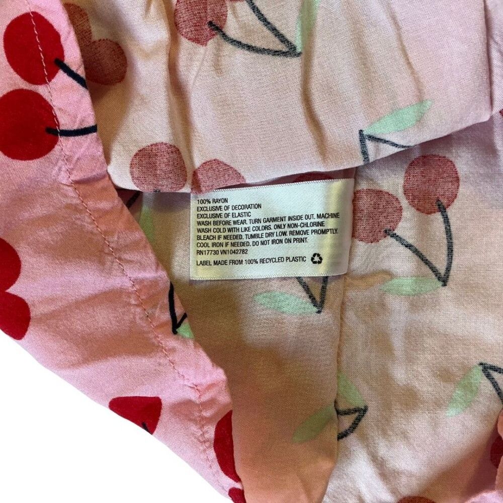 Cat & Jack Girls Swimsuit Cover-up 18M Cherry Print Tassels Pink and Red - Picture 6 of 6